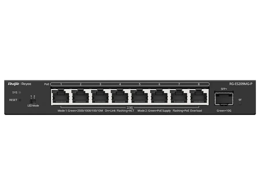 Reyee 8 Port 2.5Gbps PoE 130W 1SFP+ Smart Managed Switch